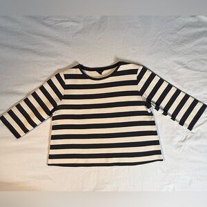 Ann Taylor Navy and White Striped Long Sleeve Tee